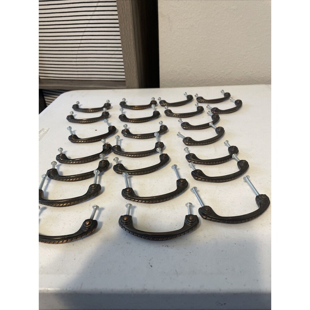 23 Vintage Brass Rope Bail Drawer Pulls 3” Very Nice Condition CTC